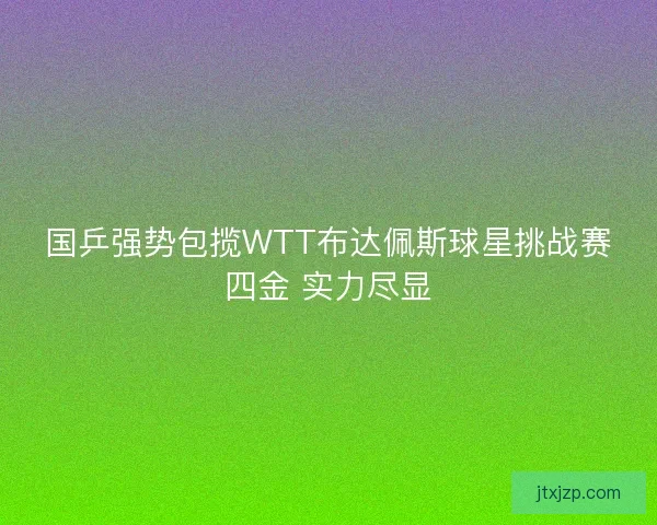 国乒强势包揽WTT布达佩斯球星挑战赛四金 实力尽显